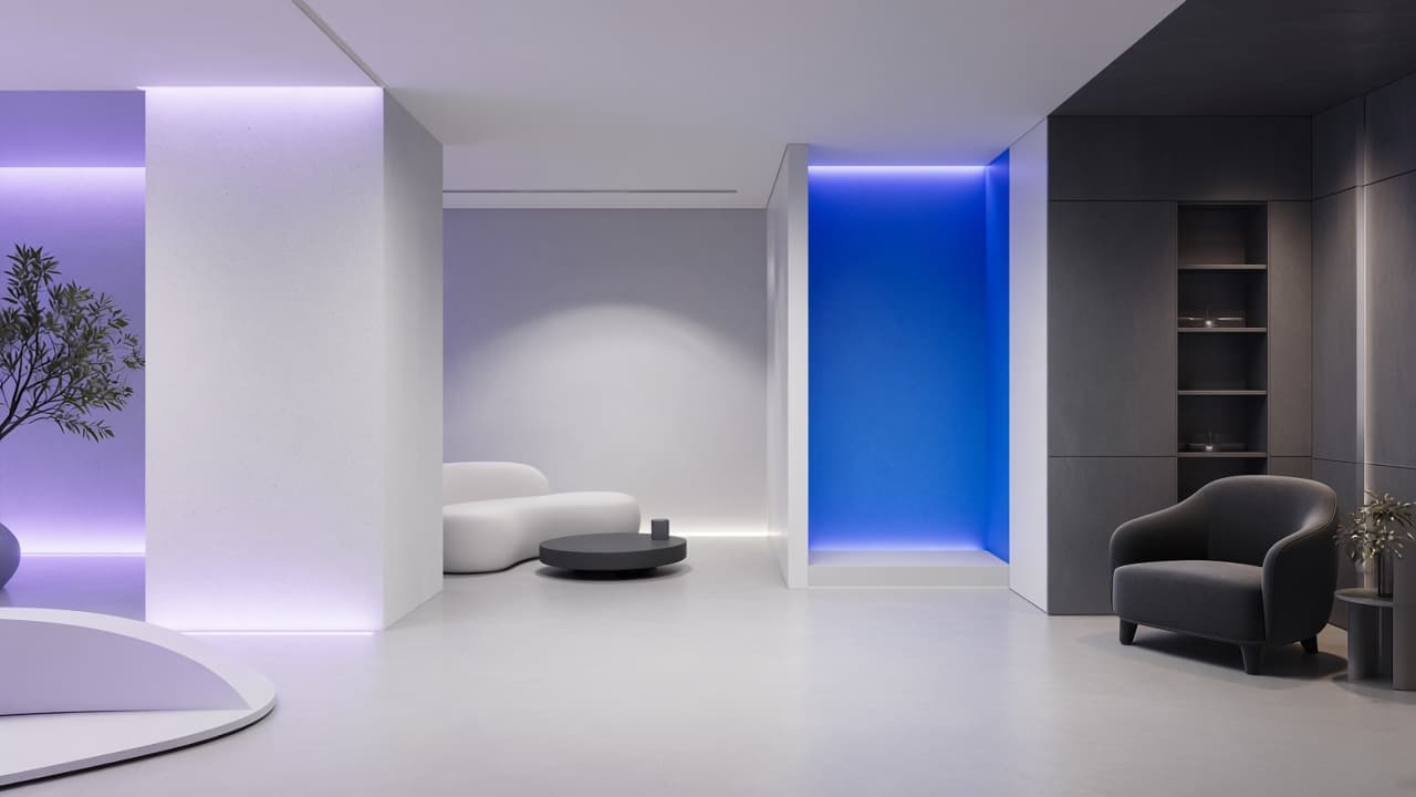 Interior abstracto del salón Lumo
